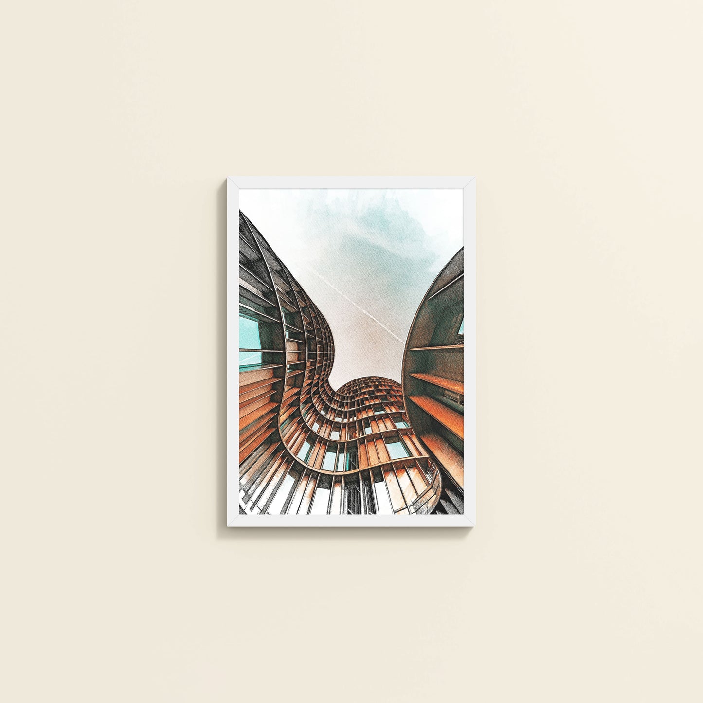Wall View of Axel Tower Beauty – Modern Interior Architecture Frame in White Color Frame