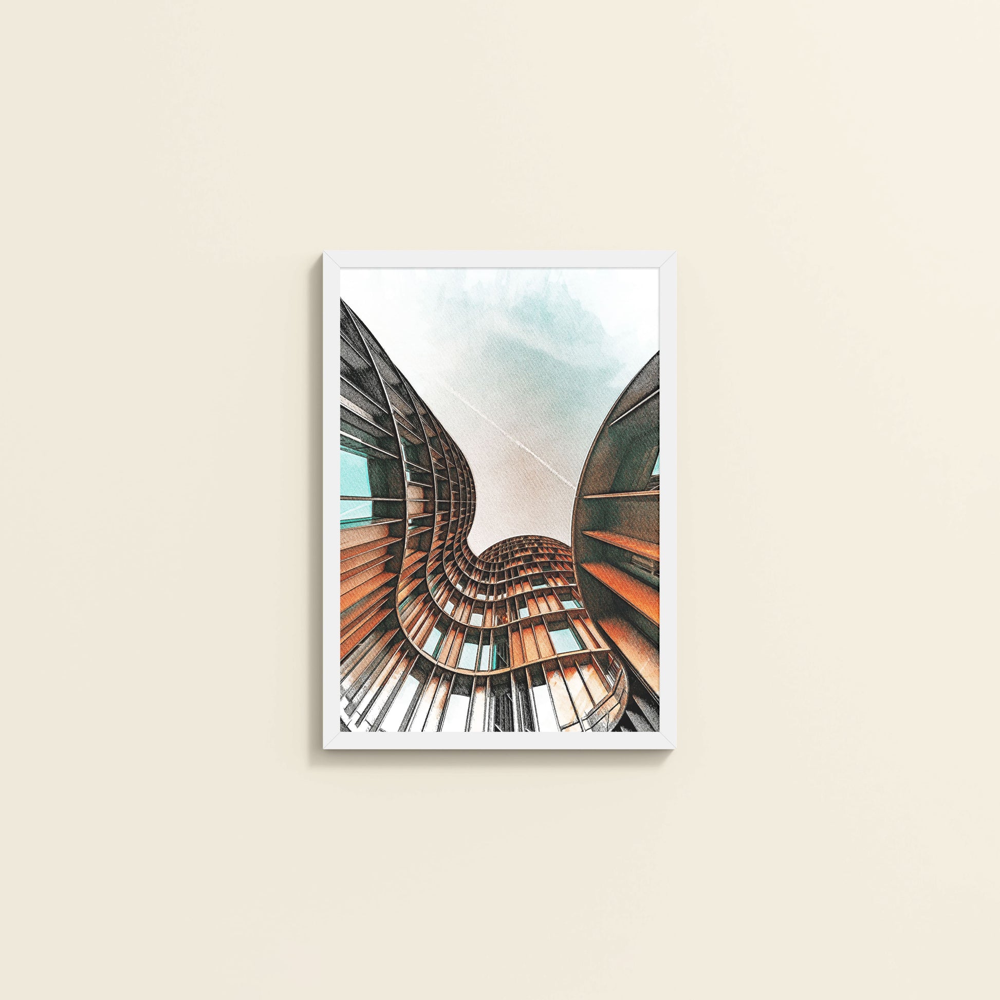 Wall View of Axel Tower Beauty – Modern Interior Architecture Frame in White Color Frame