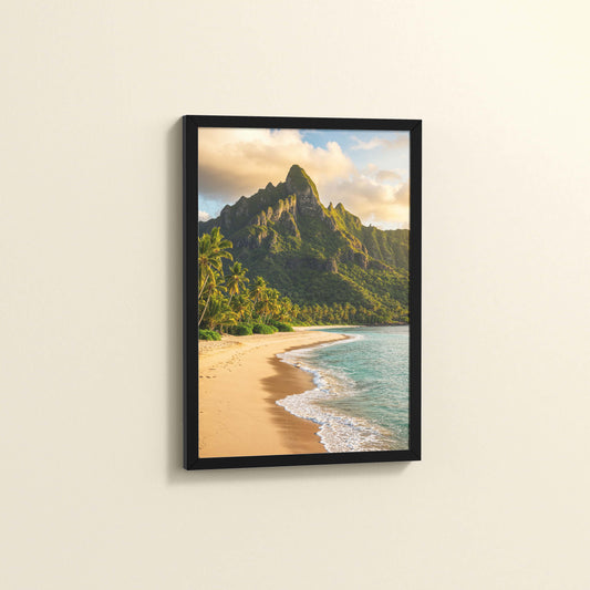Side View of Nature’s Shore – Colombia Beach in Wall Photo Frame in Black Color Frame