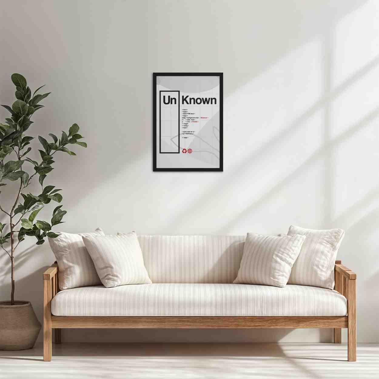Living Room Cabinet Table Preview of UnKnown – Code Your Own Identity Wall Frame in Black Color Frame