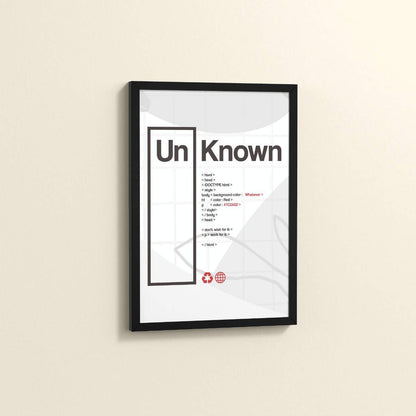 Side View of UnKnown – Code Your Own Identity Wall Frame in Black Color Frame