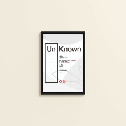 Wall View of UnKnown – Code Your Own Identity Wall Frame in Black Color Frame