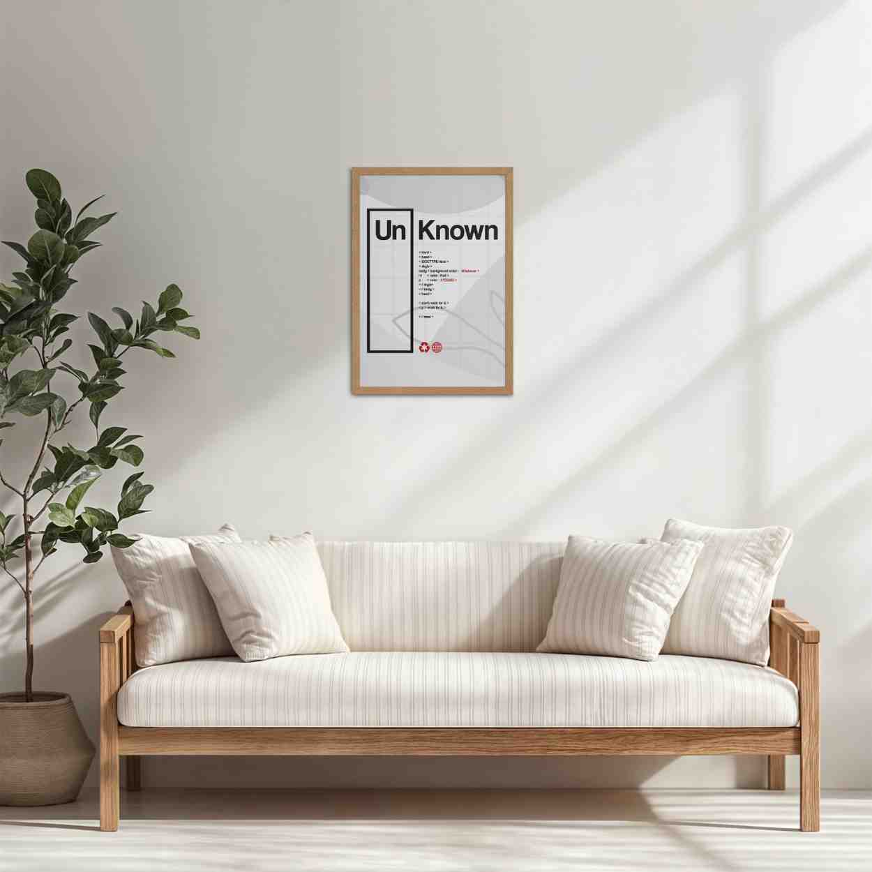 Living Room Cabinet Table Preview of UnKnown – Code Your Own Identity Wall Frame in Natrual Color Frame