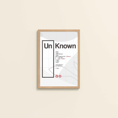 Wall View of UnKnown – Code Your Own Identity Wall Frame in Natrual Color Frame