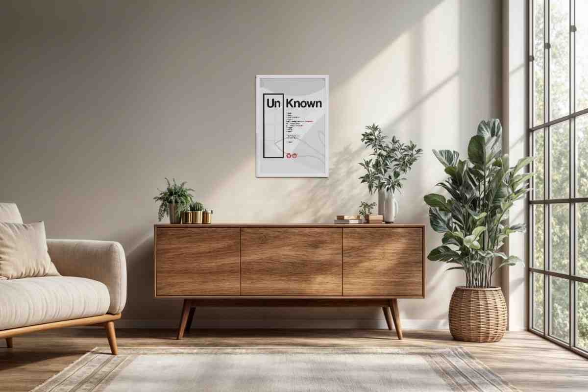 Living Room Cabinet Preview of UnKnown – Code Your Own Identity Wall Frame in White Color Frame