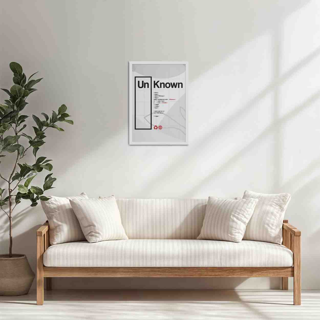 Living Room Cabinet Table Preview of UnKnown – Code Your Own Identity Wall Frame in White Color Frame