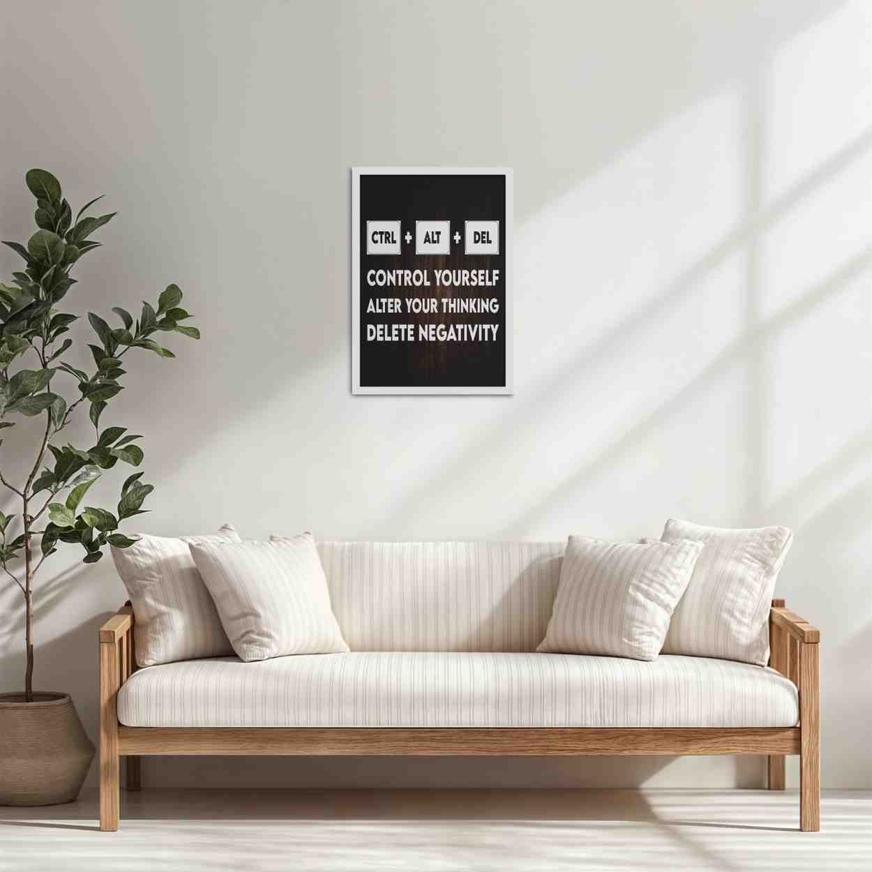 Living Room Cabinet Table Preview of Code Your Mind – Control, Alter, Delete Wall Frame in White Color Frame
