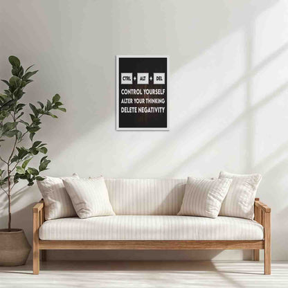 Living Room Cabinet Table Preview of Code Your Mind – Control, Alter, Delete Wall Frame in White Color Frame
