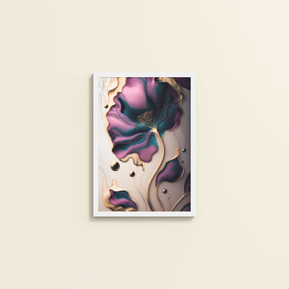 Wall View of Gilded Bloom – Modern Abstract Flower Art Frame in White Color Frame