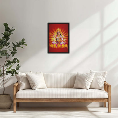 Living Room Cabinet Table Preview of Divine Lakshmi – Symbol of Wealth & Prosperity Wall Frame in Black Color Frame