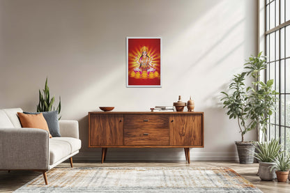 Living Room Sofa Preview of Divine Lakshmi – Symbol of Wealth & Prosperity Wall Frame in White Color Frame