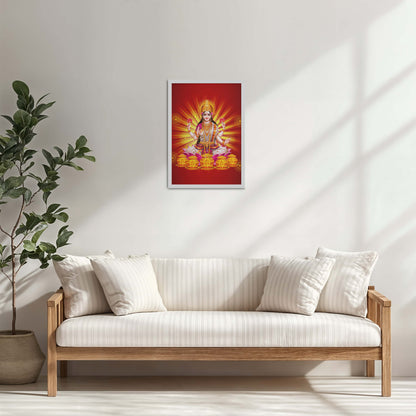 Living Room Cabinet Table Preview of Divine Lakshmi – Symbol of Wealth & Prosperity Wall Frame in White Color Frame
