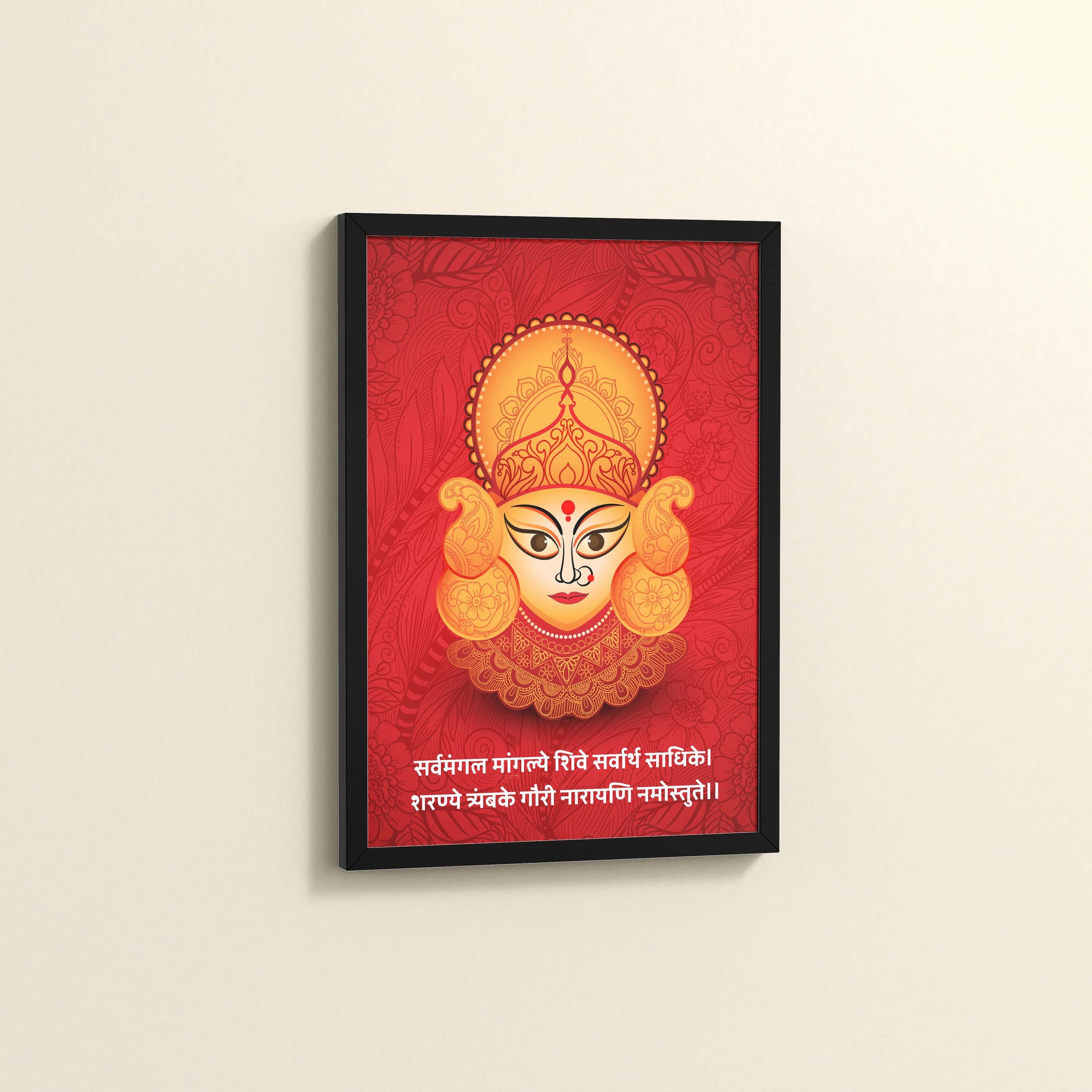 Side View of Hare Krishna Vibes – Bal Krishna Spiritual Wall Art & Decor in Black Color Frame