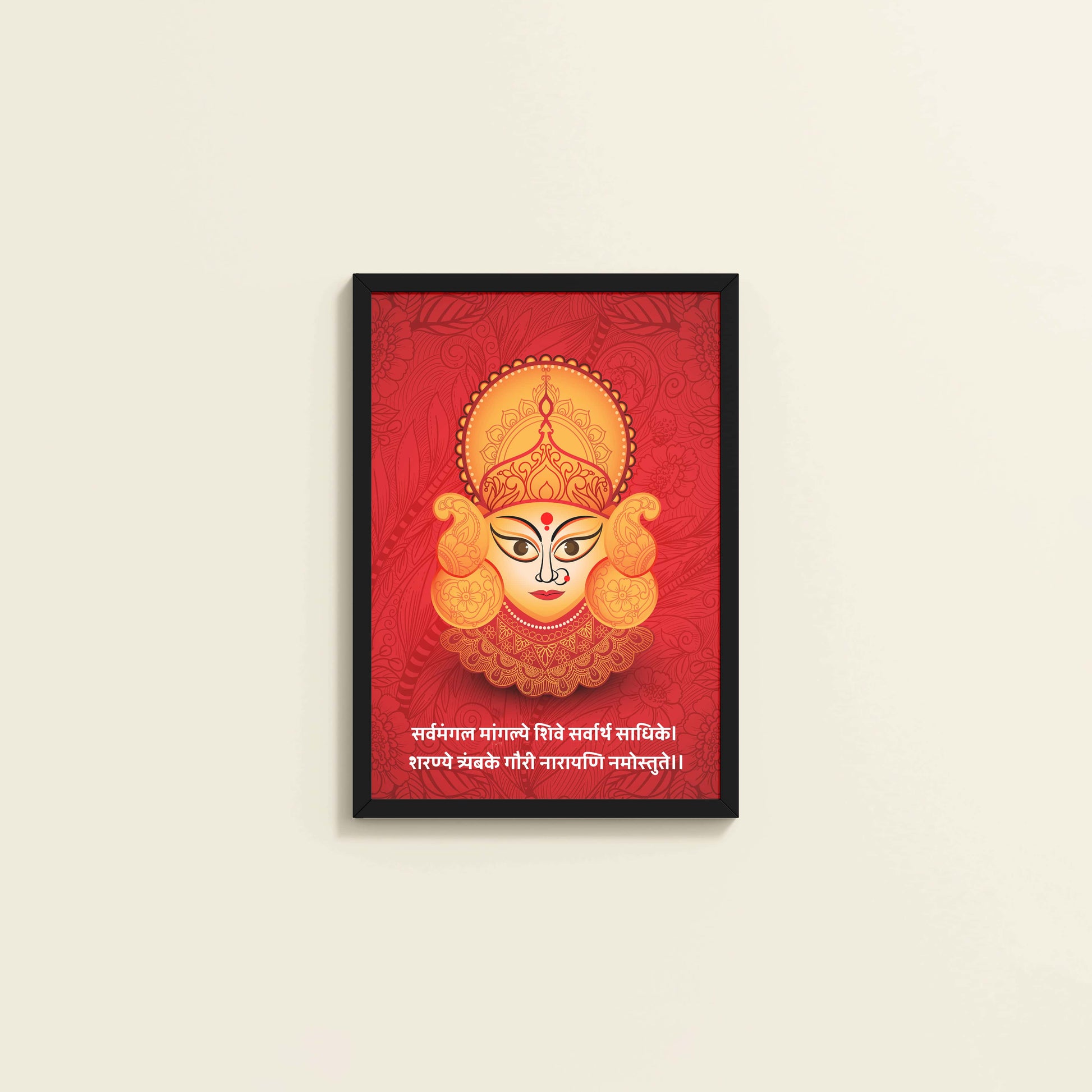 Wall View of Hare Krishna Vibes – Bal Krishna Spiritual Wall Art & Decor in Black Color Frame