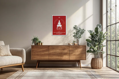 Living Room Cabinet Preview of Divine Chant – Gayatri Mantra Meditation Wall Art & Frame in White Color Frame