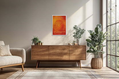 Living Room Cabinet Preview of Om Shanti – Gayatri Mantra Meditation Wall Frame in White Color Frame