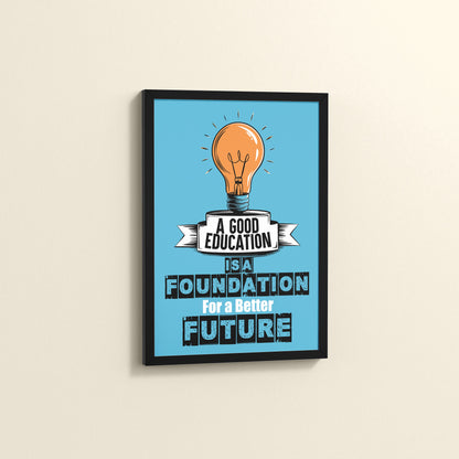 Side View of Foundation for the Future – Educational Motivational Frame in Black Color Frame