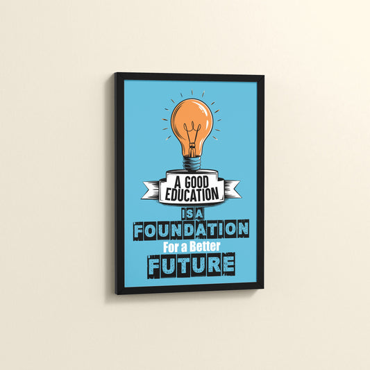 Side View of Foundation for the Future – Educational Motivational Frame in Black Color Frame
