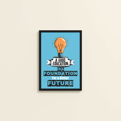 Wall View of Foundation for the Future – Educational Motivational Frame in Black Color Frame