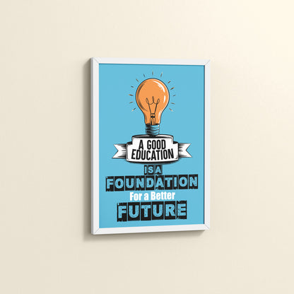 Side View of Foundation for the Future – Educational Motivational Frame in White Color Frame