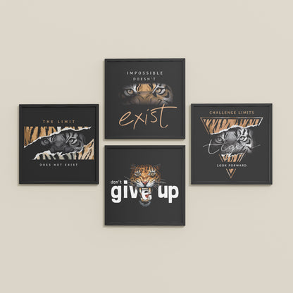 Inclined Floor View of No Limits – Motivational Quote Set of 4 Frames in Black Color Frame