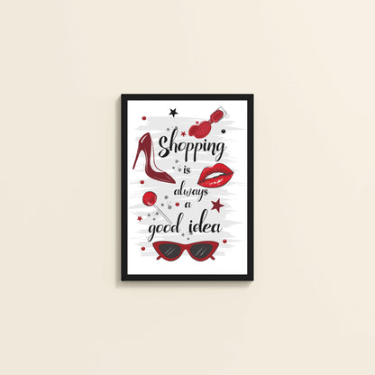 Wall View of Shopaholic Mood – Fashion Wall Art Frame in Black Color Frame