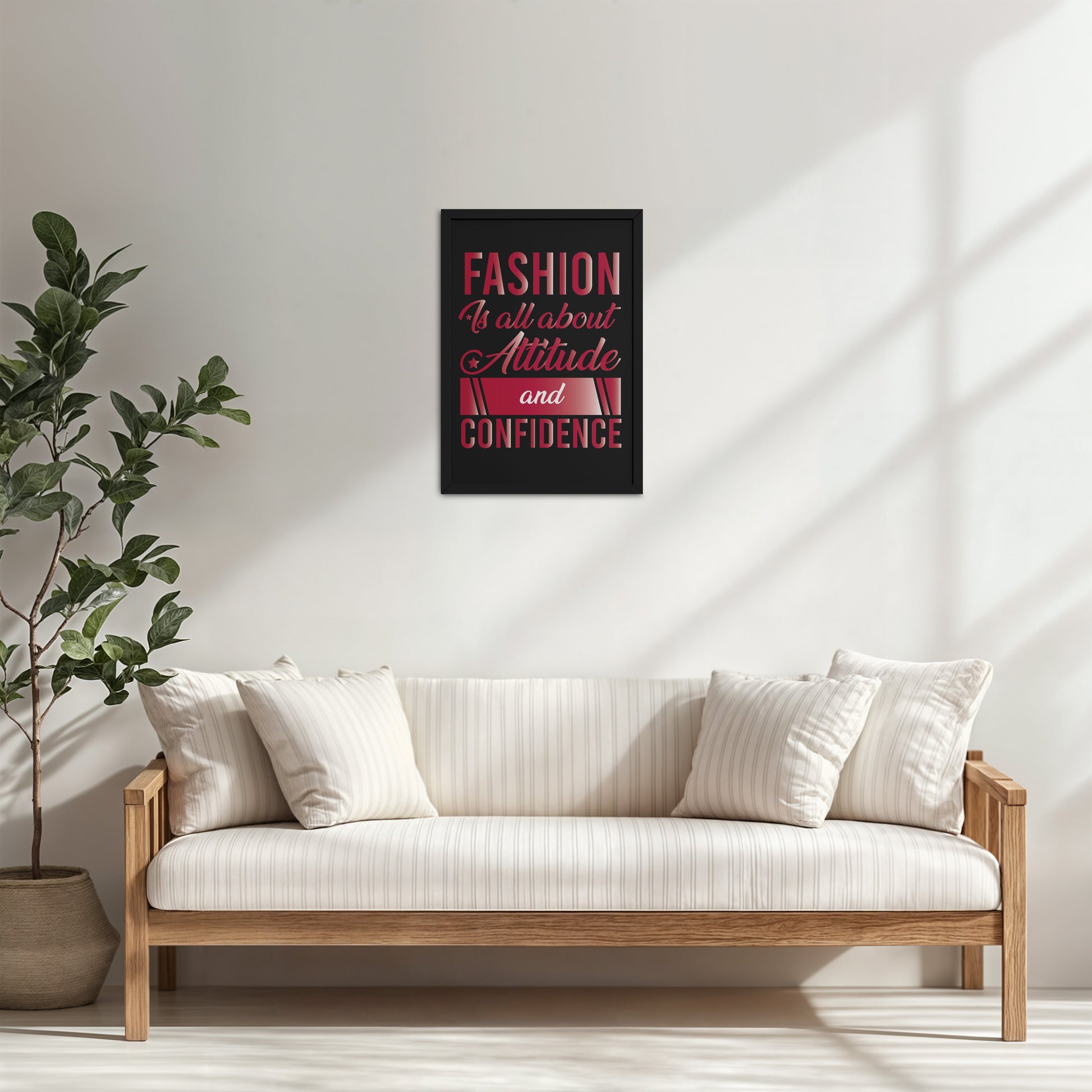 Living Room Cabinet Table Preview of Style, Confidence & Attitude – Fashion Quote Photo Frame in Black Color Frame