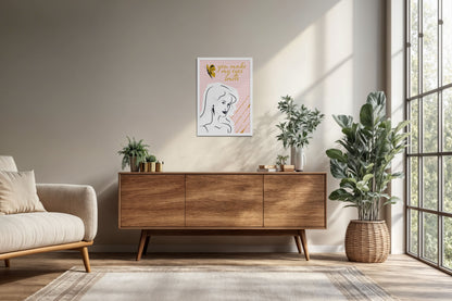 Living Room Cabinet Preview of You Make My Eyes Smile – Inspirational Wall Art Frame in White Color Frame