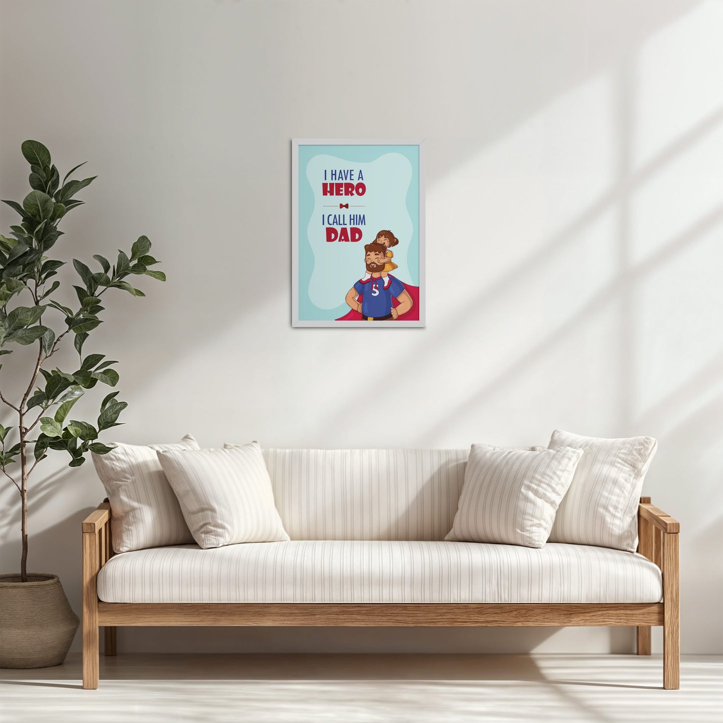 Living Room Cabinet Table Preview of My Hero, My Dad Wall Art Frame in White Color Frame