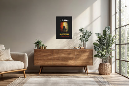 Living Room Cabinet Preview of My Dad – The Man, Myth & Legend Wall Art in Black Color Frame
