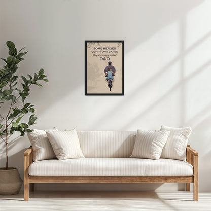 Living Room Cabinet Table Preview of Real Heroes Are Called Dad – Inspirational Wall Art in Black Color Frame