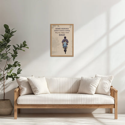 Living Room Cabinet Table Preview of Real Heroes Are Called Dad – Inspirational Wall Art in Natrual Color Frame