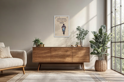 Living Room Cabinet Preview of Real Heroes Are Called Dad – Inspirational Wall Art in White Color Frame