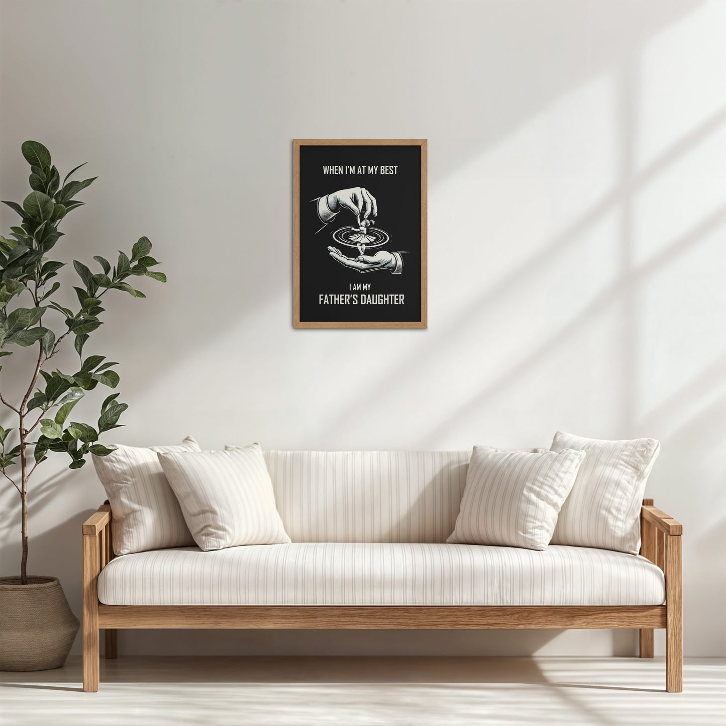 Living Room Cabinet Table Preview of When I’m at My Best — Father-Daughter Bond Wall Art in Natrual Color Frame