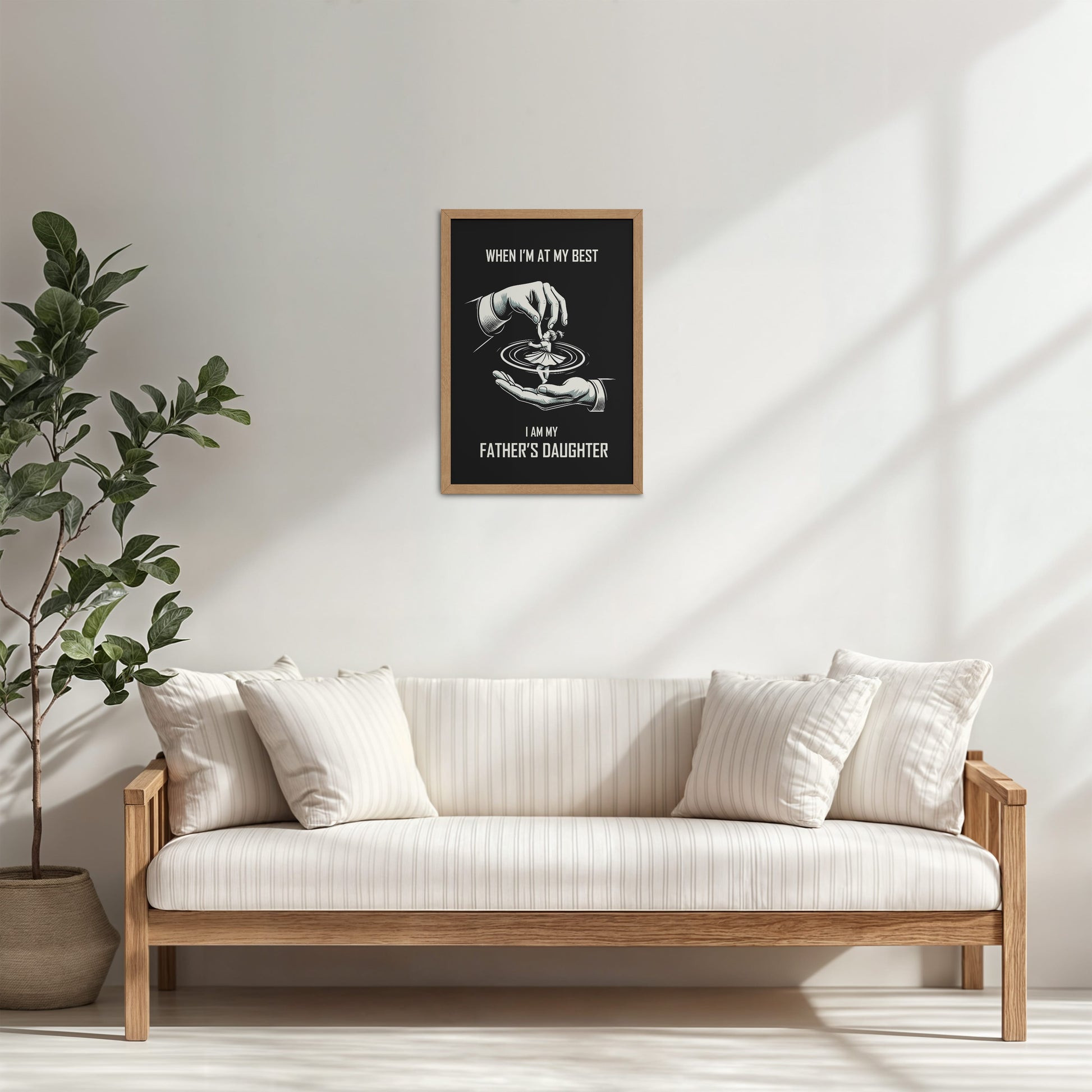 Living Room Cabinet Table Preview of When I’m at My Best — Father-Daughter Bond Wall Art in Natrual Color Frame
