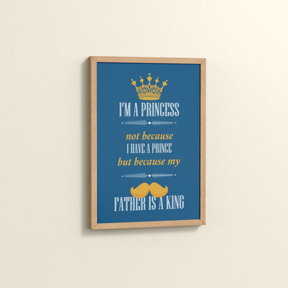 Side View of Daughter of a King – Princess Wall Art in Natrual Color Frame