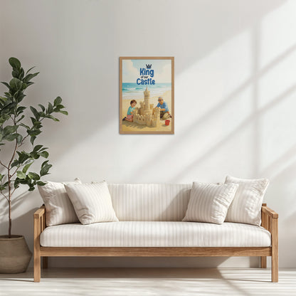 Living Room Cabinet Table Preview of King of Our Castle – DAD Wall Art in Natrual Color Frame