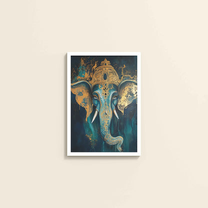 Wall View of Vighnaharta Lord Ganesha Wall Artwork – Symbol of Obstacle Removal & Peace in White Color Frame