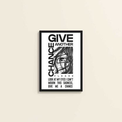 Wall View of Give Another Chance – Graffiti Inspired Wall Art in Black Color Frame