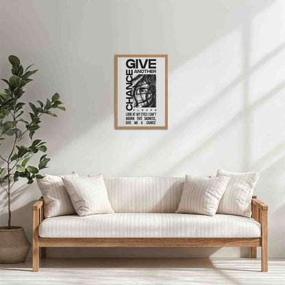 Living Room Cabinet Table Preview of Give Another Chance – Graffiti Inspired Wall Art in Natrual Color Frame
