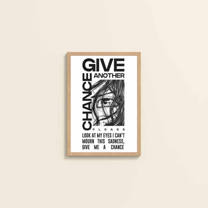 Wall View of Give Another Chance – Graffiti Inspired Wall Art in Natrual Color Frame