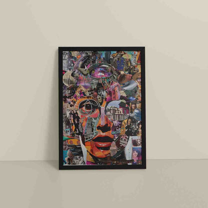 Floor View of Multilayer Cutout Image Frame – Artistic Photo Display in Black Color Frame