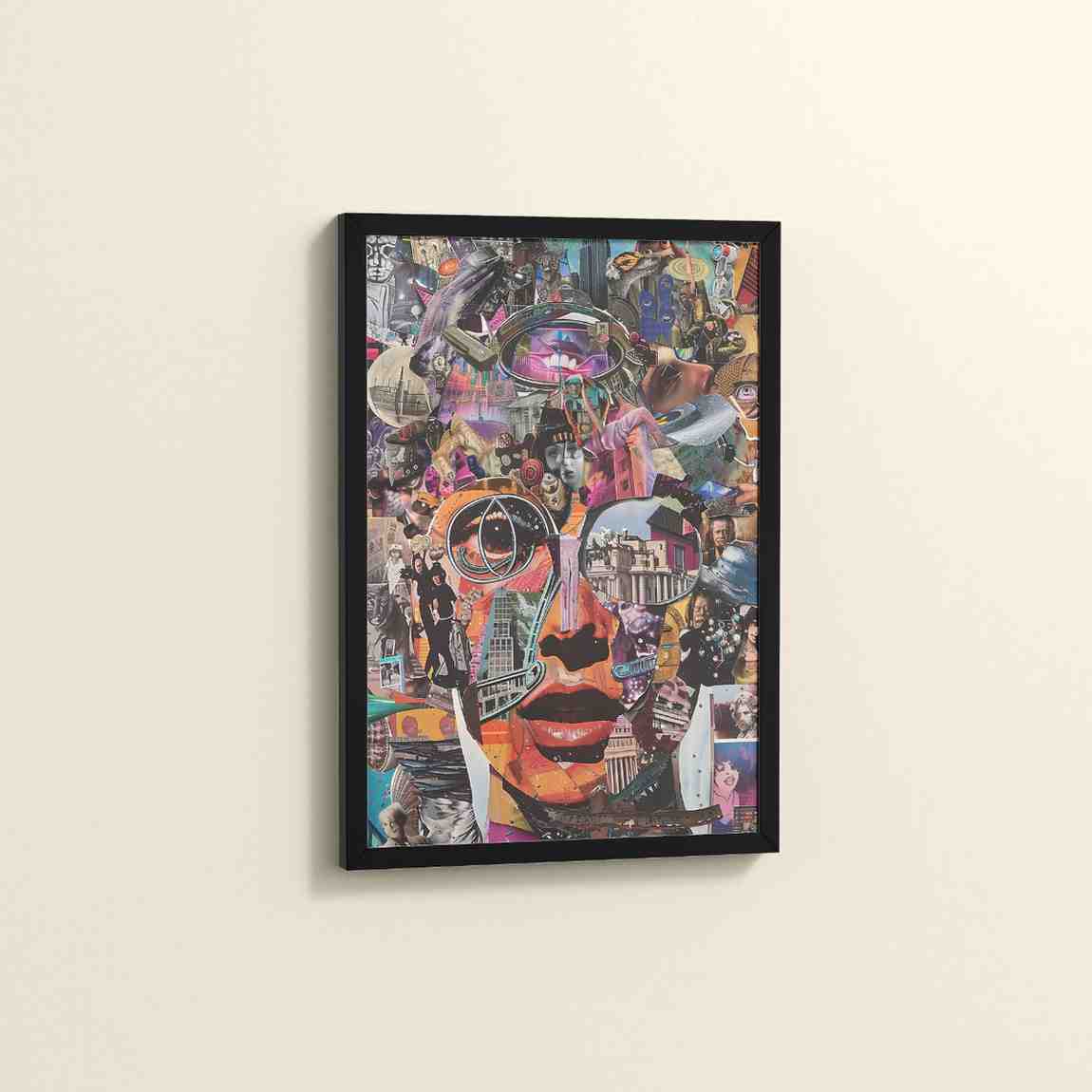 Side View of Multilayer Cutout Image Frame – Artistic Photo Display in Black Color Frame