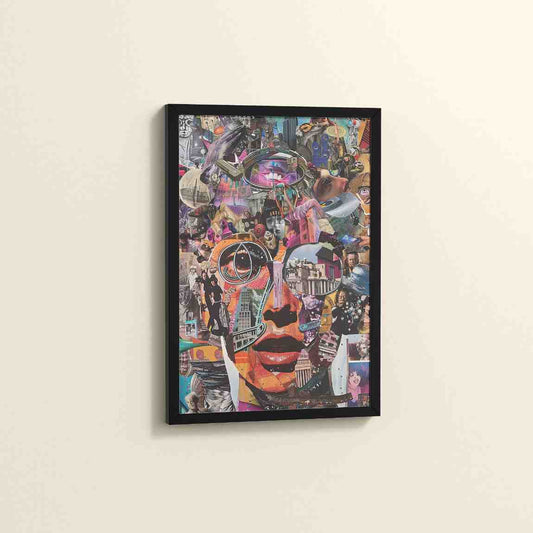 Side View of Multilayer Cutout Image Frame – Artistic Photo Display in Black Color Frame