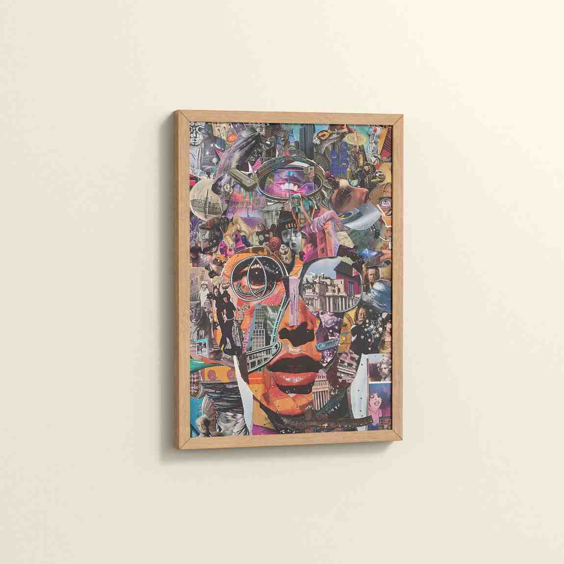 Side View of Multilayer Cutout Image Frame – Artistic Photo Display in Natrual Color Frame