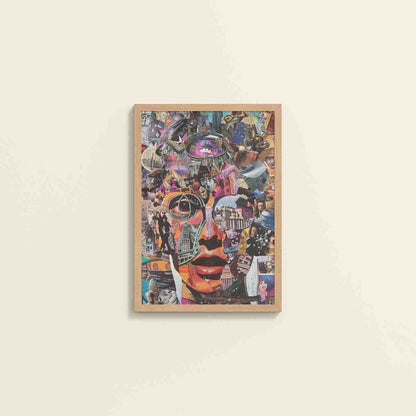Wall View of Multilayer Cutout Image Frame – Artistic Photo Display in Natrual Color Frame