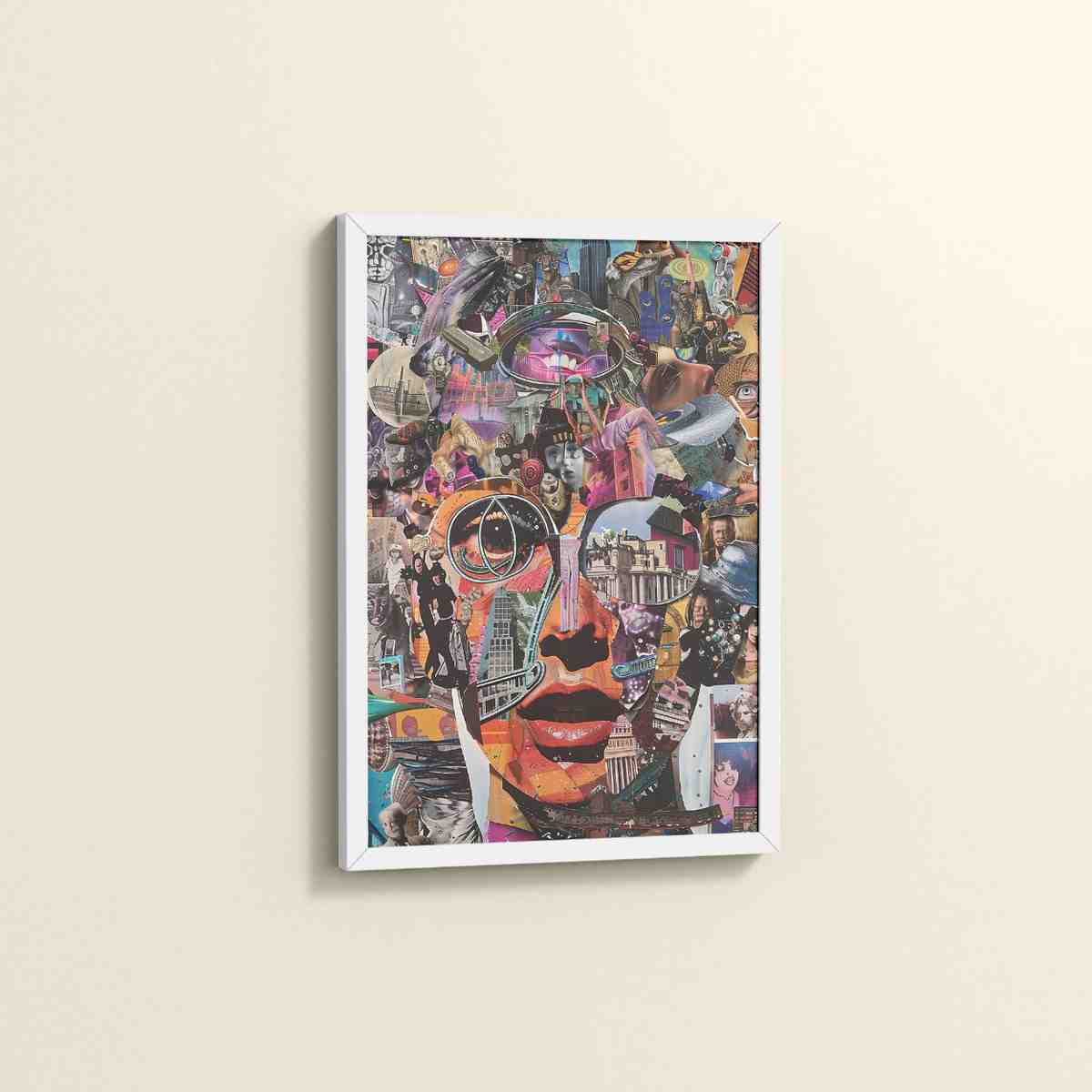 Side View of Multilayer Cutout Image Frame – Artistic Photo Display in White Color Frame