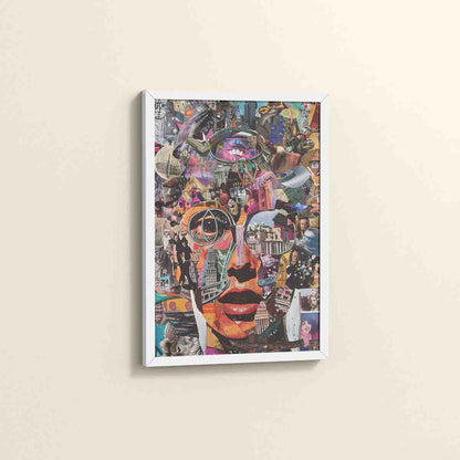 Side View of Multilayer Cutout Image Frame – Artistic Photo Display in White Color Frame