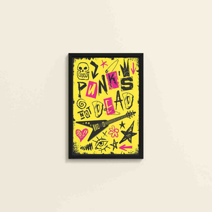 Wall View of Punk's Not Dead – Culture Design Wall Art Frame in Black Color Frame