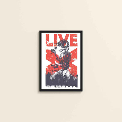 Wall View of Skeleton PopStar – Skeleton Singer & Guitarist Art Frame in Black Color Frame